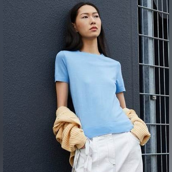 Theory Tops - ✨ THEORY ✨ Basic Tee Short-Sleeve Sweater in Regal Wool